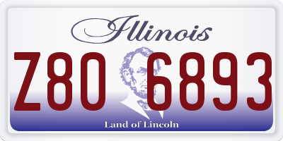 IL license plate Z806893