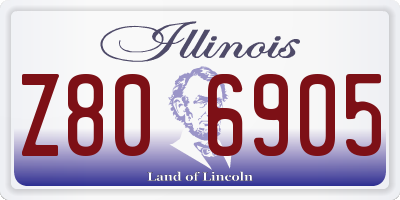 IL license plate Z806905
