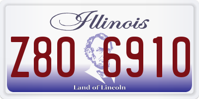 IL license plate Z806910