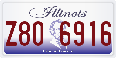 IL license plate Z806916