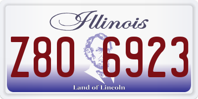 IL license plate Z806923