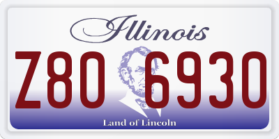 IL license plate Z806930