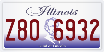 IL license plate Z806932