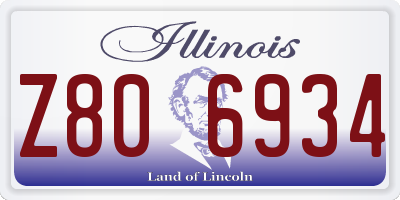 IL license plate Z806934