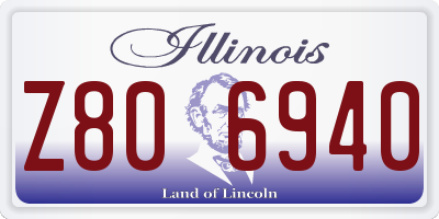 IL license plate Z806940