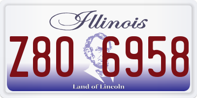 IL license plate Z806958
