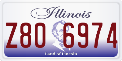 IL license plate Z806974