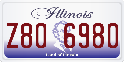 IL license plate Z806980