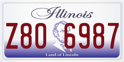 IL license plate Z806987