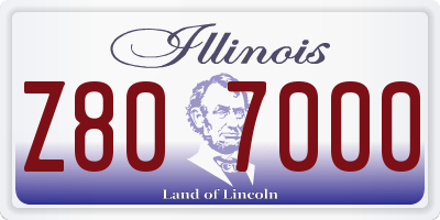 IL license plate Z807000