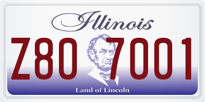 IL license plate Z807001