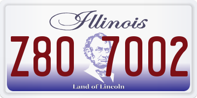 IL license plate Z807002