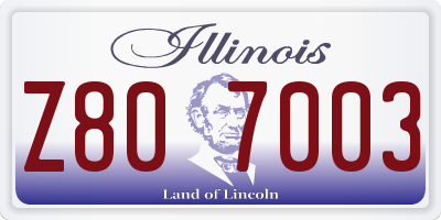 IL license plate Z807003