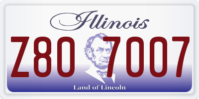 IL license plate Z807007