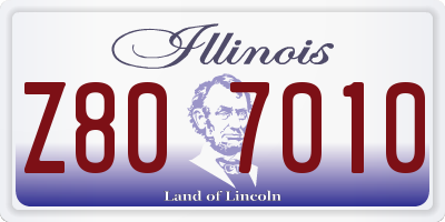 IL license plate Z807010