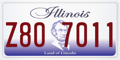 IL license plate Z807011
