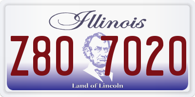 IL license plate Z807020