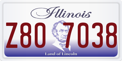 IL license plate Z807038