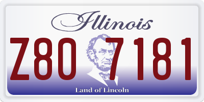 IL license plate Z807181
