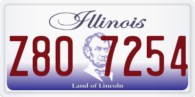 IL license plate Z807254