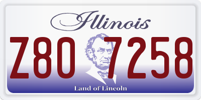 IL license plate Z807258