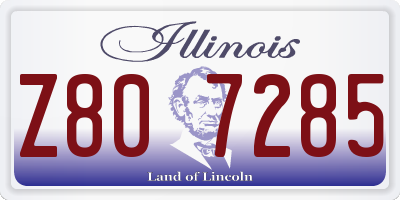 IL license plate Z807285