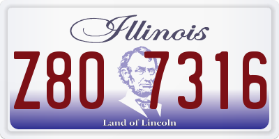 IL license plate Z807316