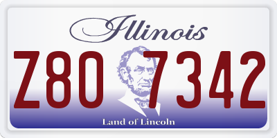 IL license plate Z807342