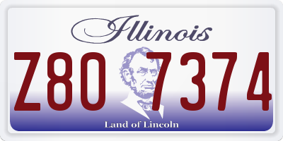 IL license plate Z807374