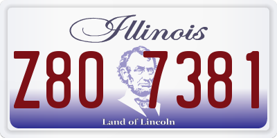 IL license plate Z807381