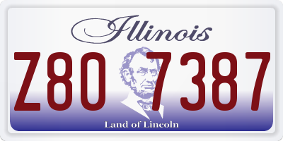 IL license plate Z807387