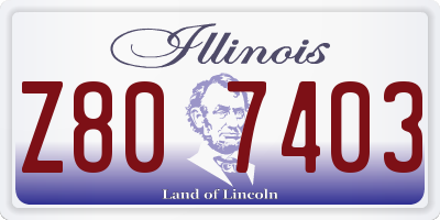 IL license plate Z807403