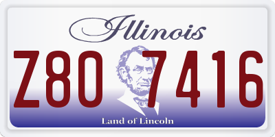 IL license plate Z807416
