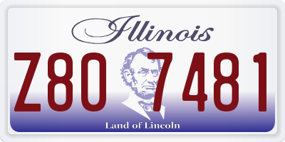 IL license plate Z807481