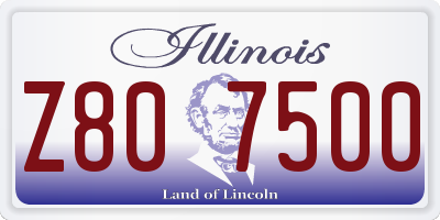 IL license plate Z807500