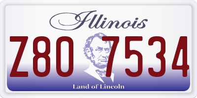 IL license plate Z807534
