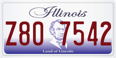 IL license plate Z807542