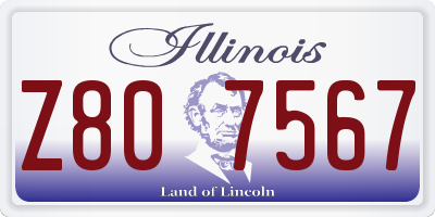 IL license plate Z807567