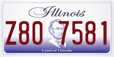 IL license plate Z807581