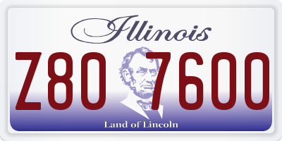 IL license plate Z807600