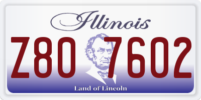 IL license plate Z807602