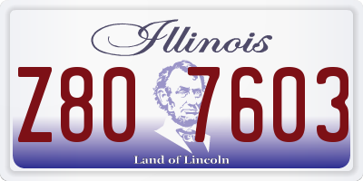 IL license plate Z807603