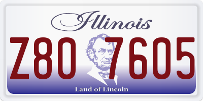 IL license plate Z807605