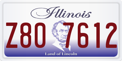 IL license plate Z807612