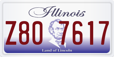 IL license plate Z807617