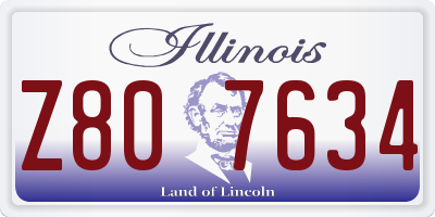 IL license plate Z807634