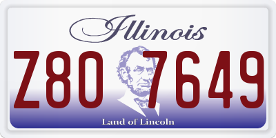IL license plate Z807649