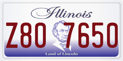 IL license plate Z807650