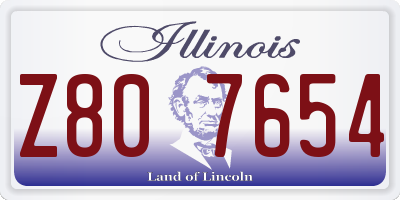 IL license plate Z807654