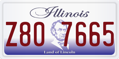 IL license plate Z807665